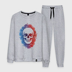 Мужской костюм Череп и сине-красные розы