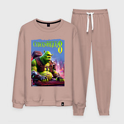 Мужской костюм Кибер Шрек в татухах - прикол