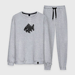 Мужской костюм Декоративная татуировка рыбы