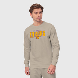 Костюм хлопковый мужской Team Los Angeles Lakers, цвет: миндальный — фото 2