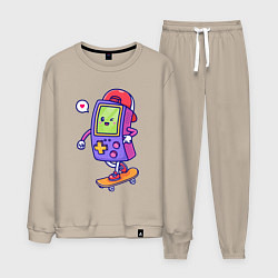 Костюм хлопковый мужской Tetris skater, цвет: миндальный