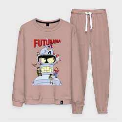 Костюм хлопковый мужской Futurama all, цвет: пыльно-розовый