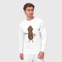 Костюм хлопковый мужской Сartoon worm character brown, цвет: белый — фото 2