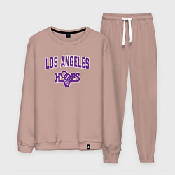 Костюм хлопковый мужской Los Angeles hoops, цвет: пыльно-розовый