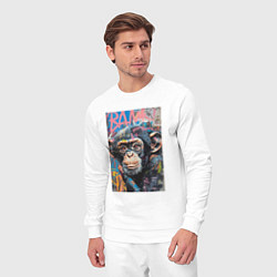 Костюм хлопковый мужской Graffiti monkey, цвет: белый — фото 2