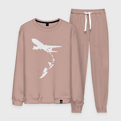 Костюм хлопковый мужской Plane surfer, цвет: пыльно-розовый