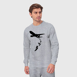 Костюм хлопковый мужской Surfer plane, цвет: меланж — фото 2