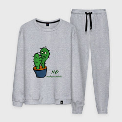 Костюм хлопковый мужской Говорящие кактусы, цвет: меланж