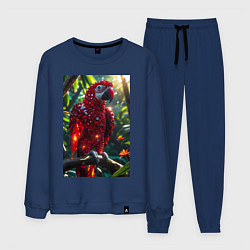 Костюм хлопковый мужской Попугай из драгоценных камней, цвет: тёмно-синий