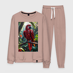 Костюм хлопковый мужской Попугай из драгоценных камней, цвет: пыльно-розовый