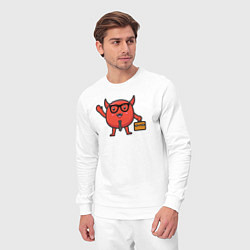 Костюм хлопковый мужской Офисный дьяволёнок, цвет: белый — фото 2