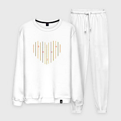 Костюм хлопковый мужской Весна на сердце, цвет: белый