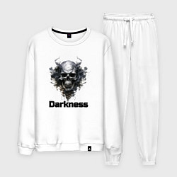 Костюм хлопковый мужской Dark skull, цвет: белый