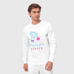 Костюм хлопковый мужской Веселое лето, цвет: белый — фото 2