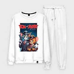 Костюм хлопковый мужской Tom and Jerry - gangsters, цвет: белый