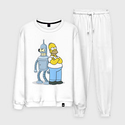 Костюм хлопковый мужской Гомер и Бендер, цвет: белый
