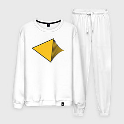 Костюм хлопковый мужской Треугольники в проекции, цвет: белый