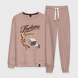 Костюм хлопковый мужской Рука с когтями и игральные кости, цвет: пыльно-розовый