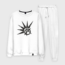 Костюм хлопковый мужской Anarchy punks, цвет: белый
