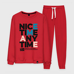 Костюм хлопковый мужской Nice time any time, цвет: красный