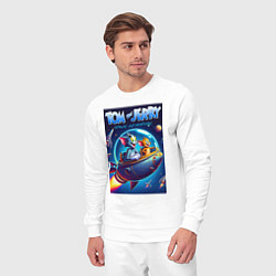 Костюм хлопковый мужской Tom and Jerry - space adventure, цвет: белый — фото 2