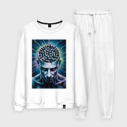 Костюм хлопковый мужской Лабиринты мозга, цвет: белый