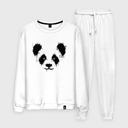 Костюм хлопковый мужской Морда панды - кляксы, цвет: белый