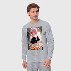 Костюм хлопковый мужской Горничная в maid-cafe украшает еду, цвет: меланж — фото 2