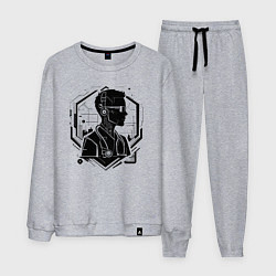 Костюм хлопковый мужской Кибердоктор будущего, цвет: меланж
