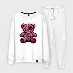 Костюм хлопковый мужской Pink bear, цвет: белый