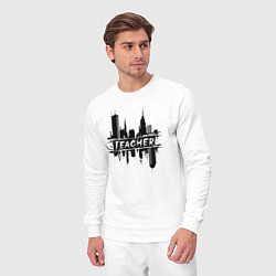 Костюм хлопковый мужской Учитель в городе, цвет: белый — фото 2