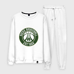 Костюм хлопковый мужской Милуоки Бакс - команда, цвет: белый