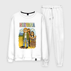Костюм хлопковый мужской Nirvana мультяшный стиль, цвет: белый