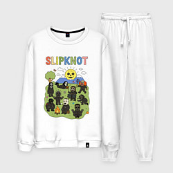 Костюм хлопковый мужской Slipknot мультяшный стиль, цвет: белый
