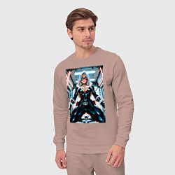 Костюм хлопковый мужской Черная кошка в сейфе банка, цвет: пыльно-розовый — фото 2