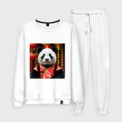 Костюм хлопковый мужской Императорская панда, цвет: белый