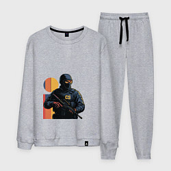 Костюм хлопковый мужской Поп-арт контр-террорист CS 2, цвет: меланж