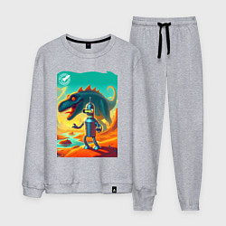Костюм хлопковый мужской Бендер и тираннозавр на затерянной планете, цвет: меланж