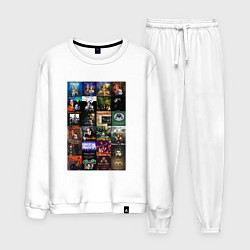 Костюм хлопковый мужской Король и Шут - обложки, цвет: белый