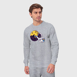 Костюм хлопковый мужской Сырная луна, цвет: меланж — фото 2