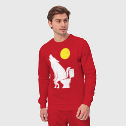 Костюм хлопковый мужской Срущий волк, цвет: красный — фото 2