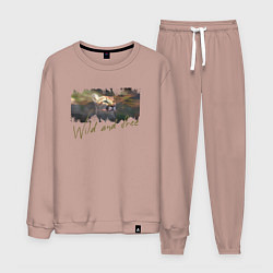 Костюм хлопковый мужской Дикая пума, цвет: пыльно-розовый