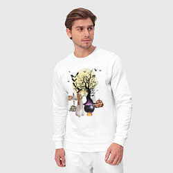 Костюм хлопковый мужской Полнолуние в Хэллуин, цвет: белый — фото 2