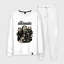 Костюм хлопковый мужской The animals группа из зверей, цвет: белый