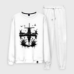 Костюм хлопковый мужской Голландская идиллия, цвет: белый