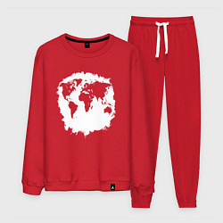 Костюм хлопковый мужской Тень Земли, цвет: красный