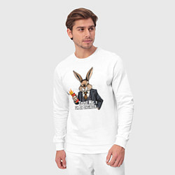Костюм хлопковый мужской Кролик с динамитом - trust me im an engineer, цвет: белый — фото 2