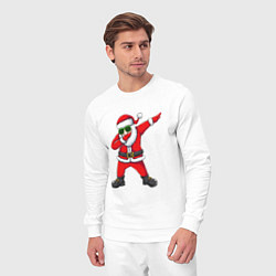 Костюм хлопковый мужской Дед мороз флексит, цвет: белый — фото 2