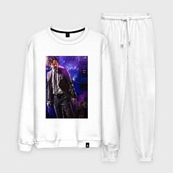 Костюм хлопковый мужской Джон Уик - Киану Ривз, цвет: белый