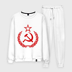 Костюм хлопковый мужской СССР герб, цвет: белый